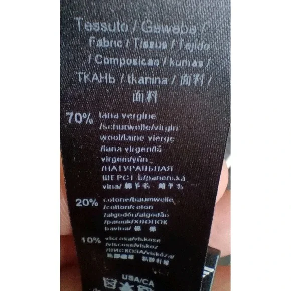 Authentic Emporio Armani  Unisex Wool Blend‎ Scarf Black And White - Picture 3 of 7